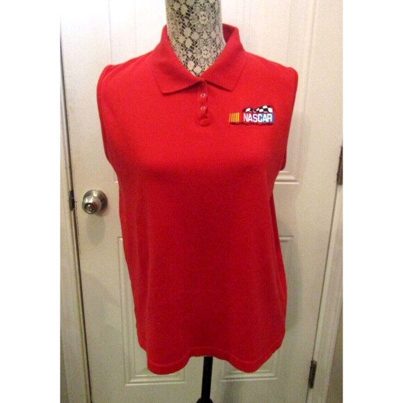 Nascar Racing Polo Shirt Vintage Kudzu Red Sleeveless Knit Top Snap Closure XXL - Picture 2 of 8
